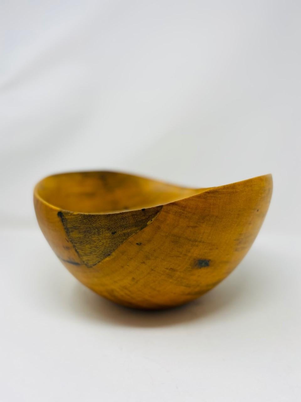 Polynesian Vintage Original Mid-Century David Auld Hand Carved Wooden Bowl For Sale