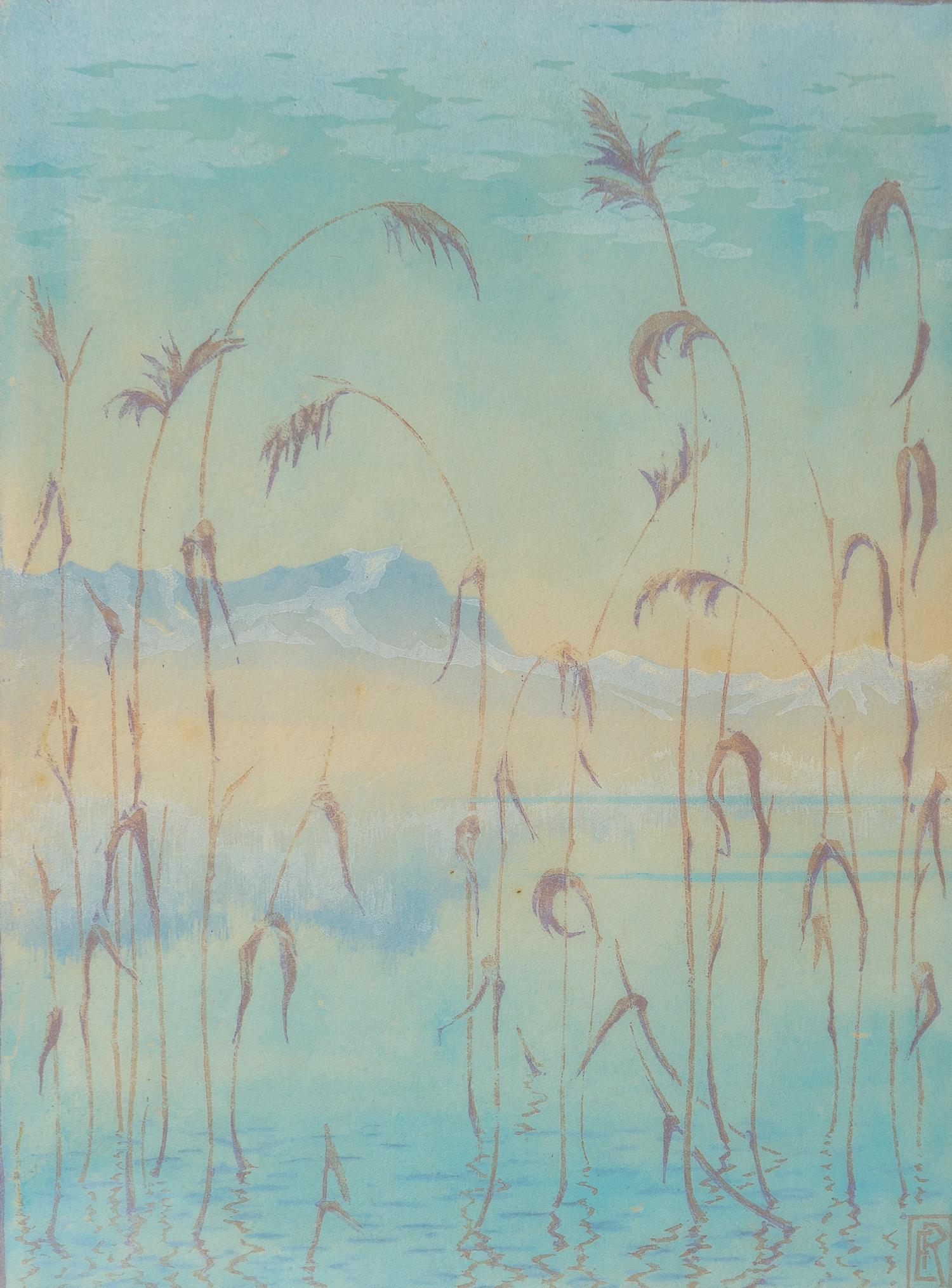 Fait main Impression originale de paysages montagneux par Eva Roemer, vers les années 1930 en vente