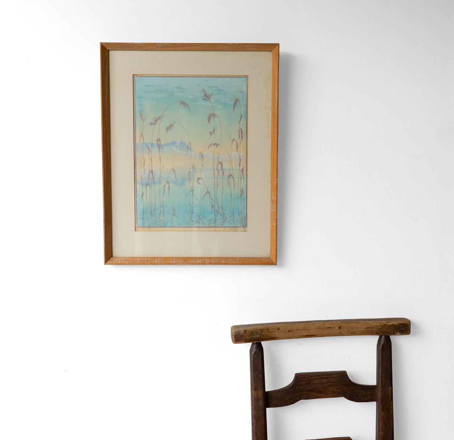 20th Century Vintage Original Mountainous Landscape Woodcut Print By Eva Roemer, C. 1930s