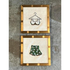 Vintage Original Needlepoint Swimsuit - Set of 2
