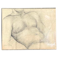 Vintage Original Nude Male Sketch