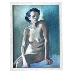 Vintage Original Nude Portrait Oil in Canvas