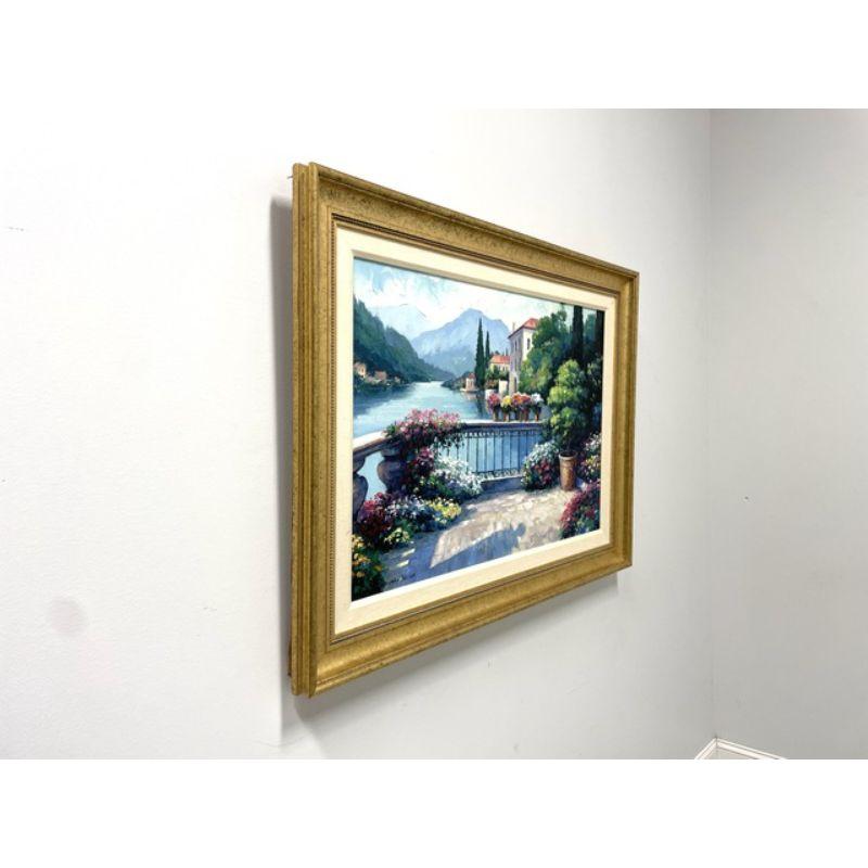 Une peinture à l'huile originale sur toile, style empâtement, de la fin du 20e siècle. Intitulé, 