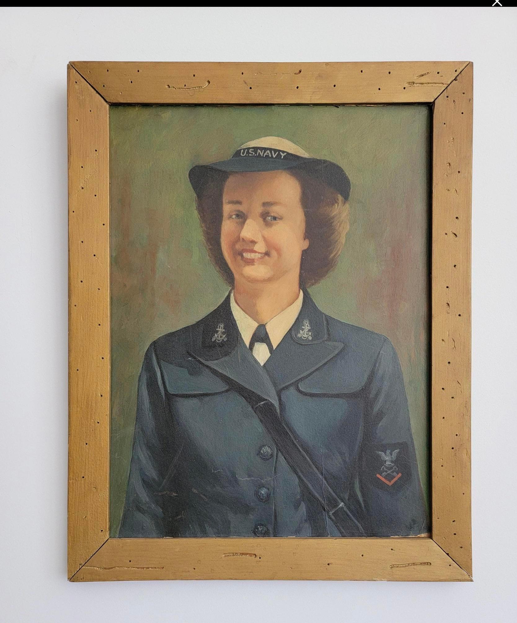 Paint Vintage Original Oil on Board of Smiling Soldier For Sale