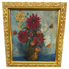 Vintage Original Oil Painting by H. Espeland – Still Life of Flowers - COA