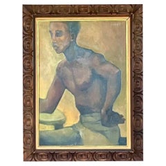 Antique Original Oil Painting of a Man, Signed