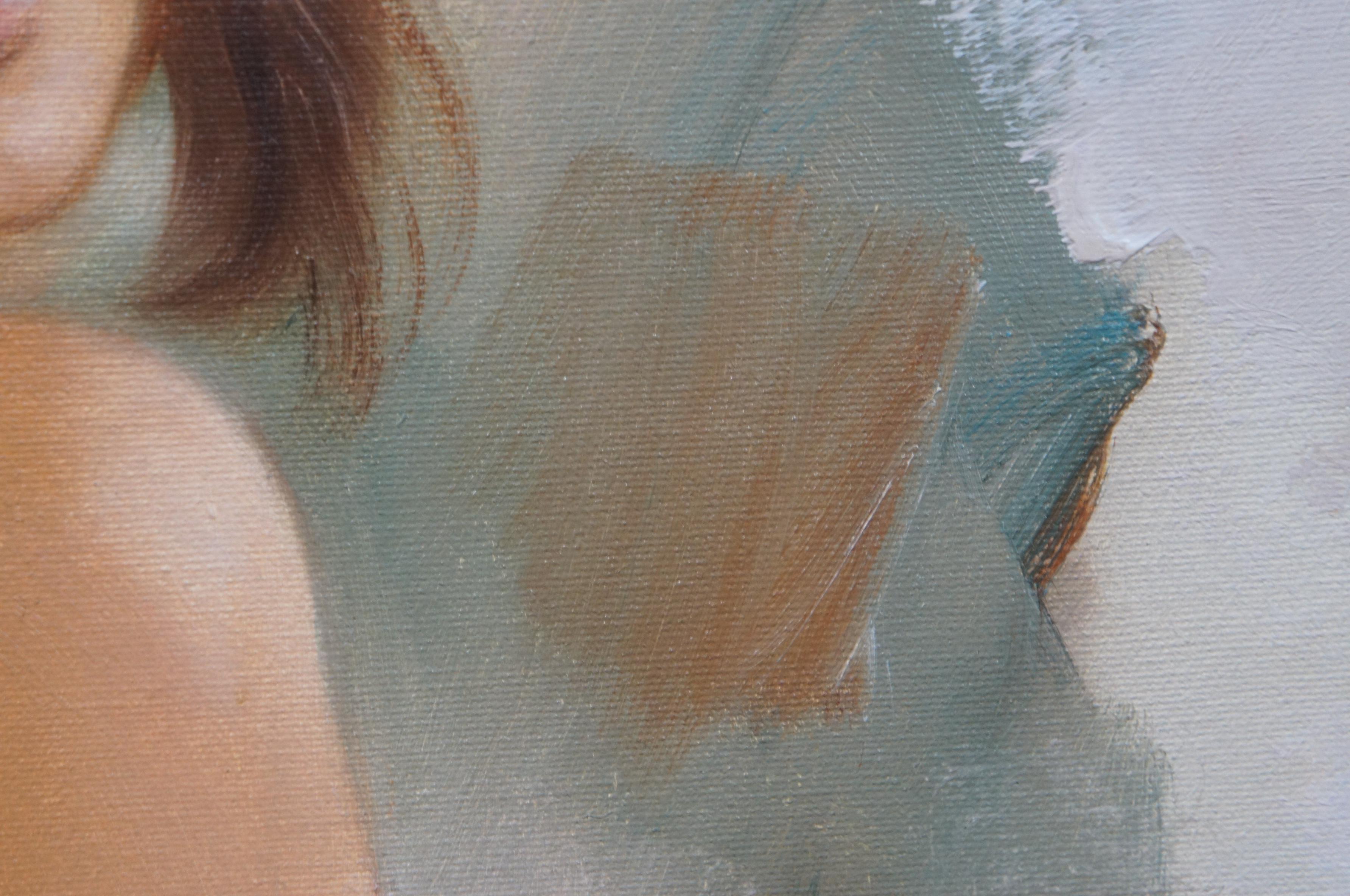 Vintage Original Oil Painting on Canvas Nude Painting Portrait by Kelvin 1