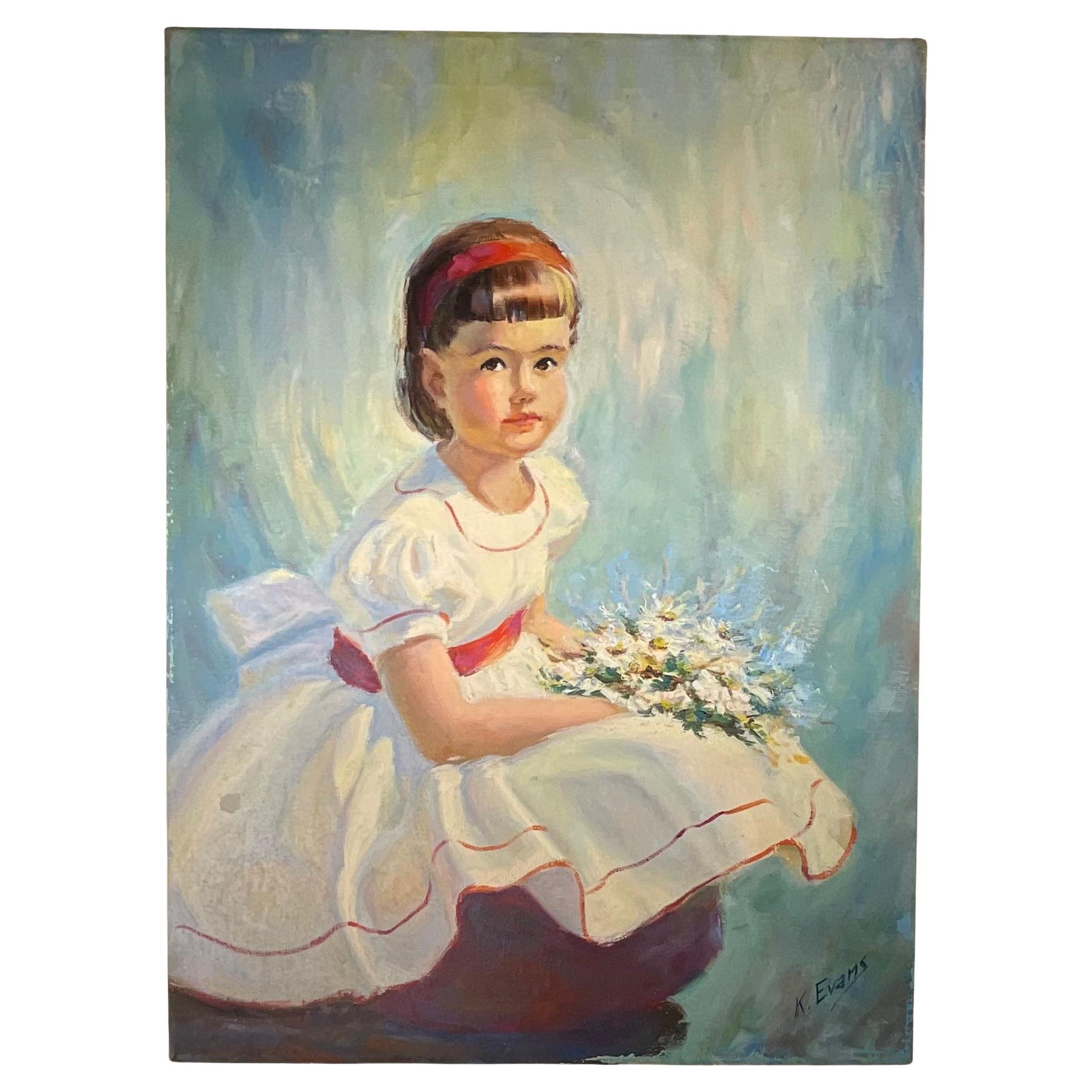 Pittura a olio su tela originale d
epoca - firmata dall
artista della Florida K.K. Evans - anni
70