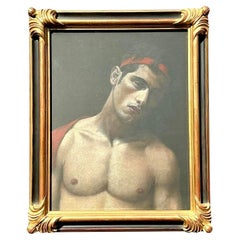 Pastel al óleo original de época sobre papel