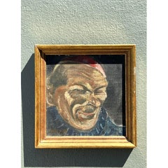 Vintage Original Oil Portrait of Man