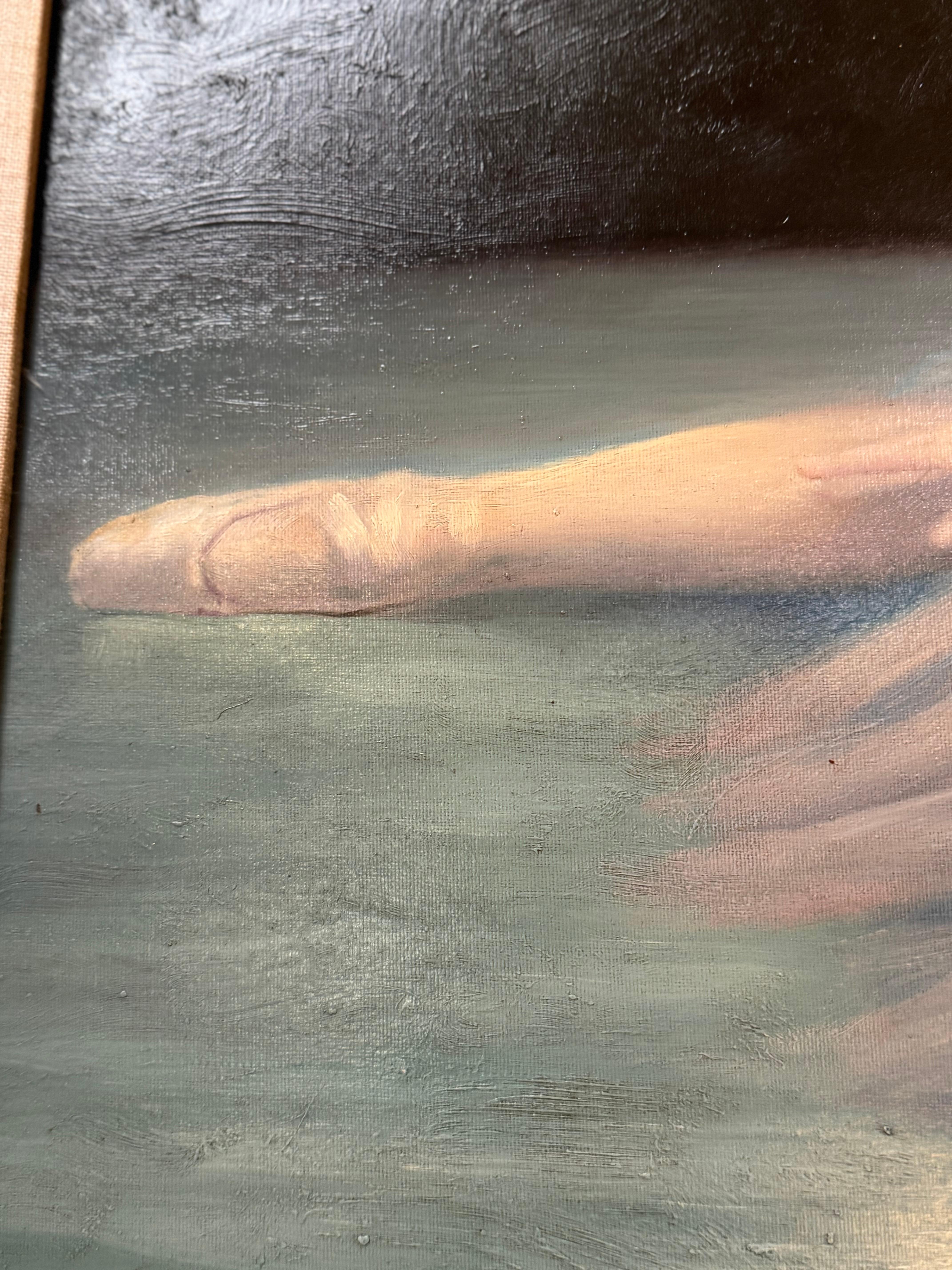 Ritratto di ballerina d'epoca di metà secolo, olio su tela in vendita 4