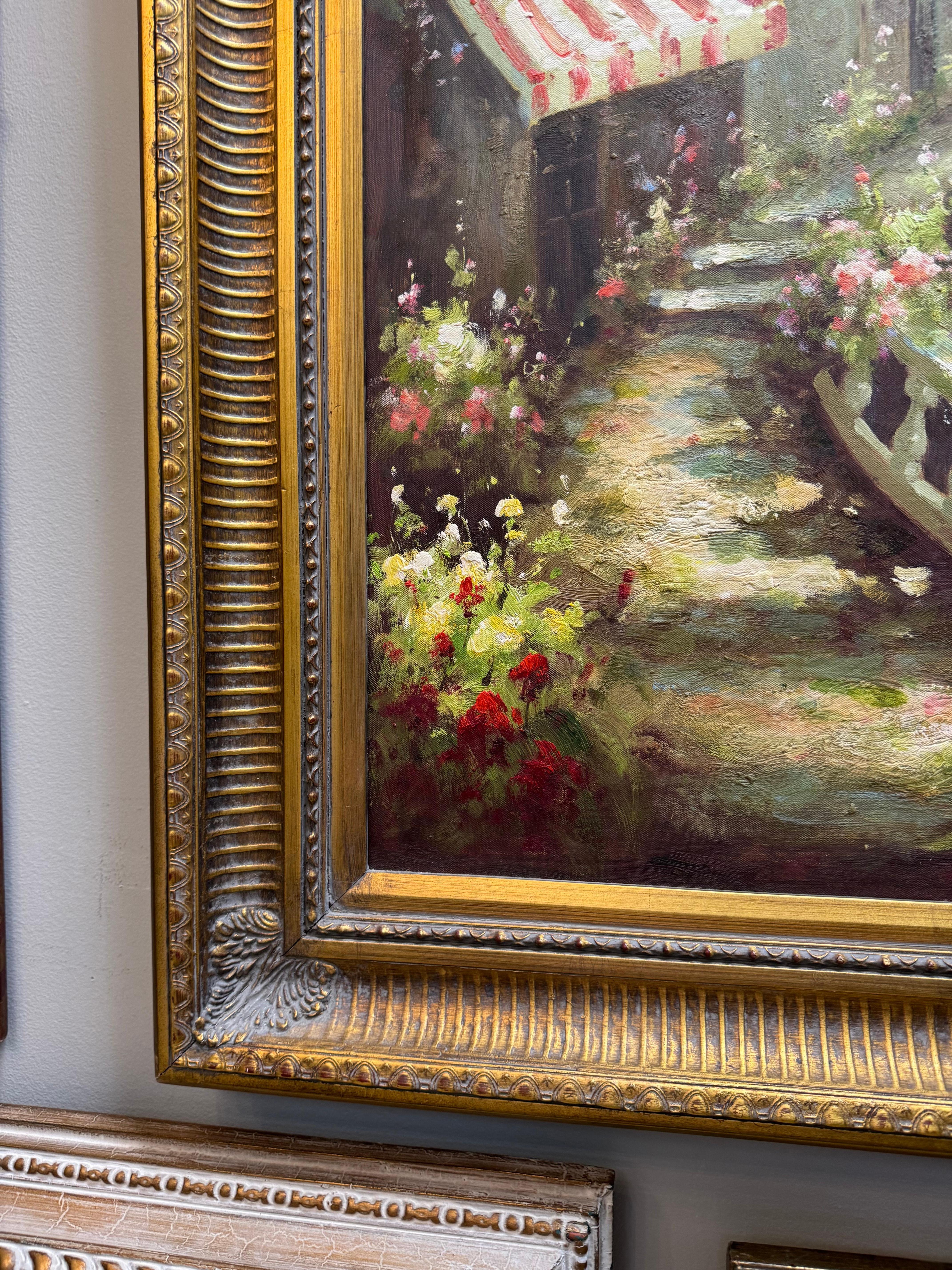 Quadro originale vintage di una città europea sul mare In condizioni buone in vendita a Birmingham, AL