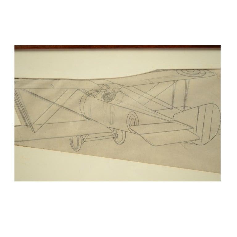 Pencil drawing by Riccardo Cavigioli representing a single-seat biplane fighter Hanriot HD 1. Measure with frame cm 65 x 31 - inch 25.7 x 12.2.

Riccardo Cavigioli was born in Milan on 10th November 1895 and he died in Gavirate (VA) on 27th May