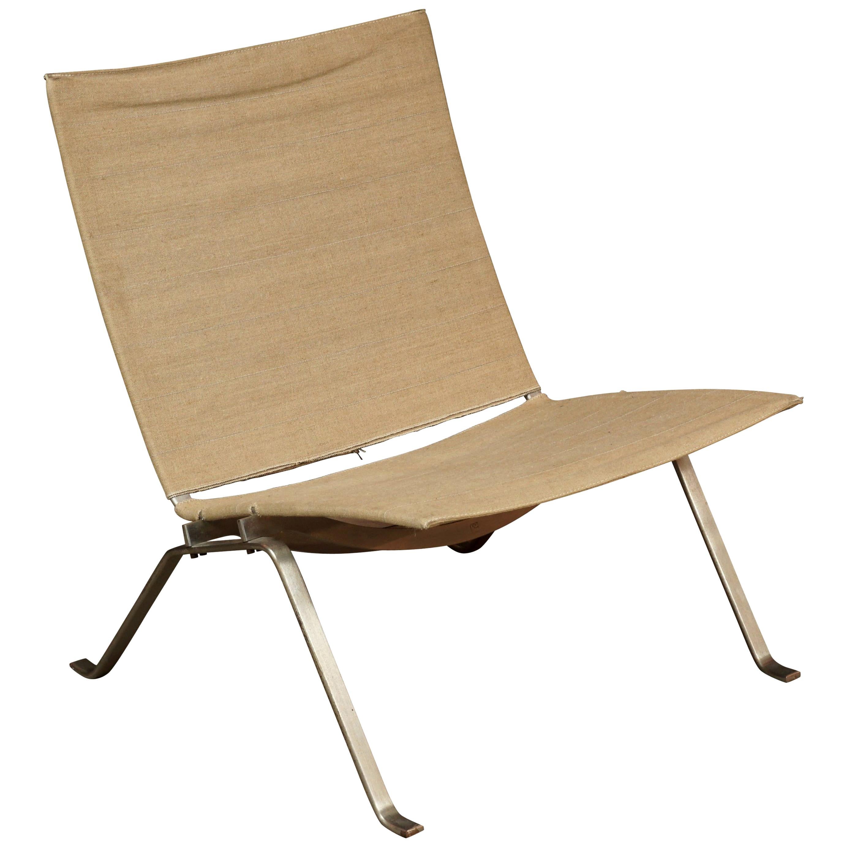 Vintage Original PK 22 Lounge Chair, Designed by Poul Kjaerholm, Denmark, 1950s