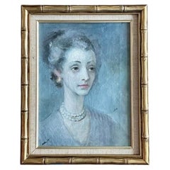 Vintage Original Porträt der Frau auf Leinwand
