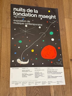 Vintage Original Poster Unframed by Joan Miro for Fondation Maeght 1980's