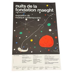 Vintage Original Poster Unframed by Joan Miro for Fondation Maeght 1980's