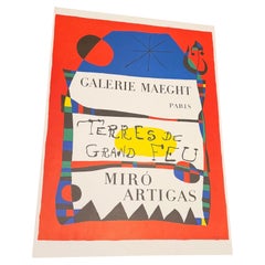 Vintage Original Poster Unframed by Joan Miro for Galerie Maeght Paris 1956