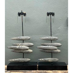 Vintage Original Postmodern Fish Lamps - A Pair