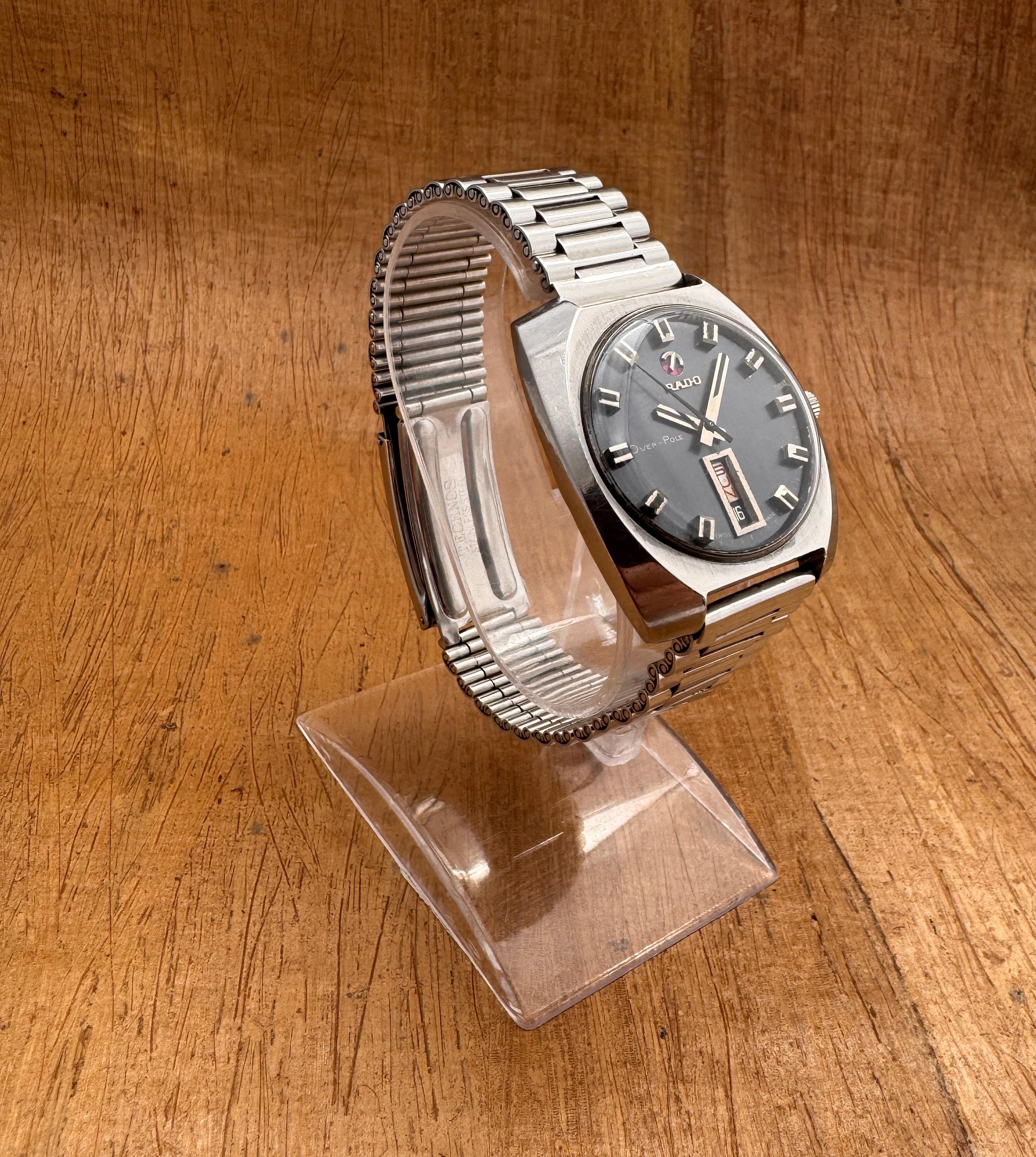 Vintage Original Rado Over-Pole Ref 11878 Day/Date Automatic Watch For Sale 1