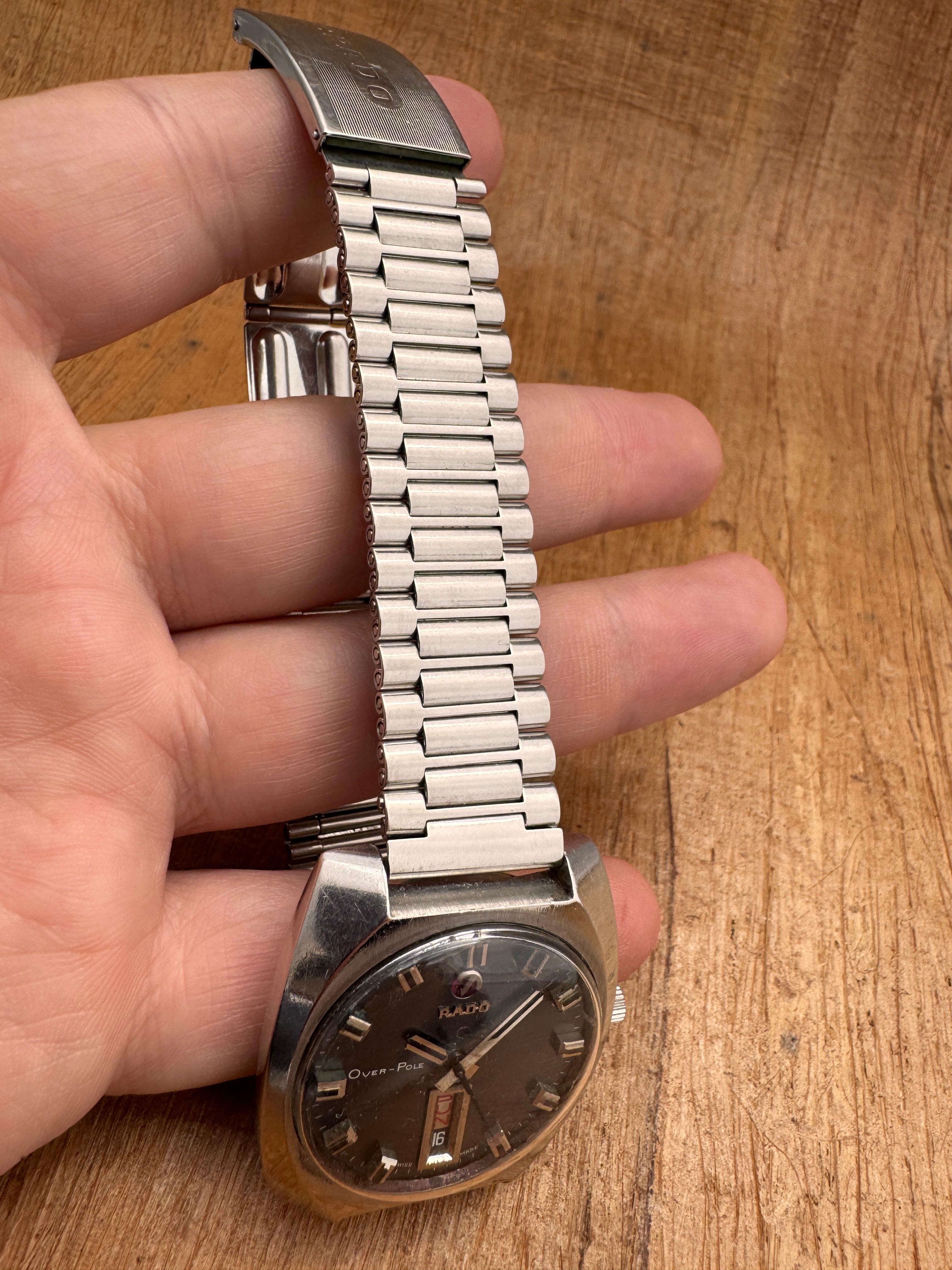 Vintage Original Rado Over-Pole Ref 11878 Day/Date Automatic Watch For Sale 5