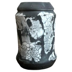 Vaso originale d'epoca in ceramica cotta Raku