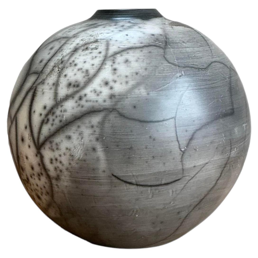 Vintage Original Raku Fired Studio Pottery Vase