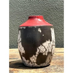 Vintage Original Raku Studio Pottery Vase
