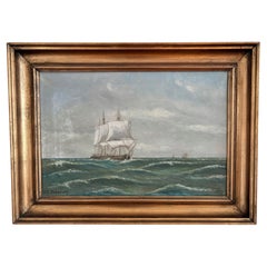 Vintage Original Seascape Ölgemälde, signiert Coastal Art