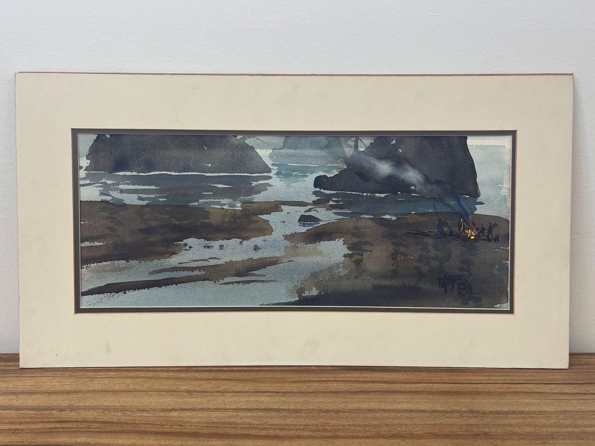 Abstract Possibly. Watercolor on Paper Painting of a Camp fire on the Beach. Board Backing. Vintage Condition Consistent with Age as Pictured.Sold as is

Dimensions. 28 W ; 1/8 D ; 15 H