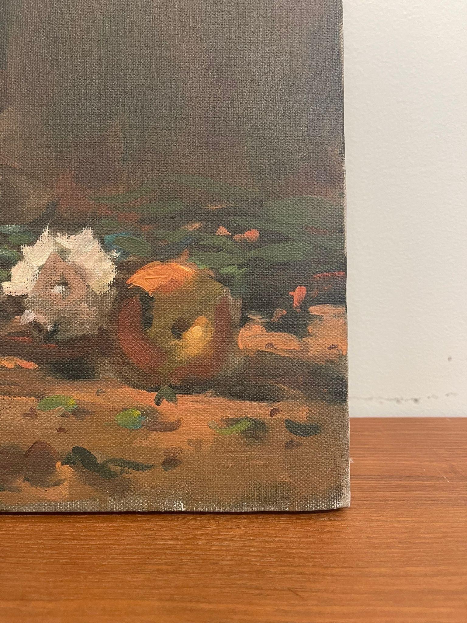Vintage Original Signed Donna Cook Still Life on Canvas. In Good Condition For Sale In Seattle, WA