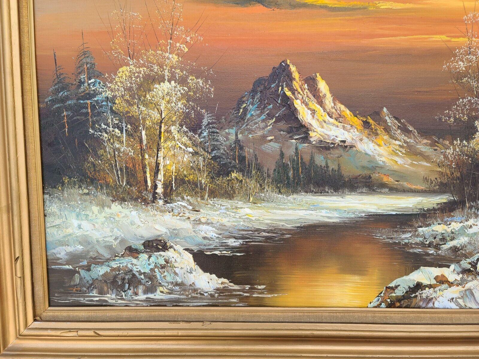 Peinture à l'huile originale de paysage vintage signée G Whitman en vente 1