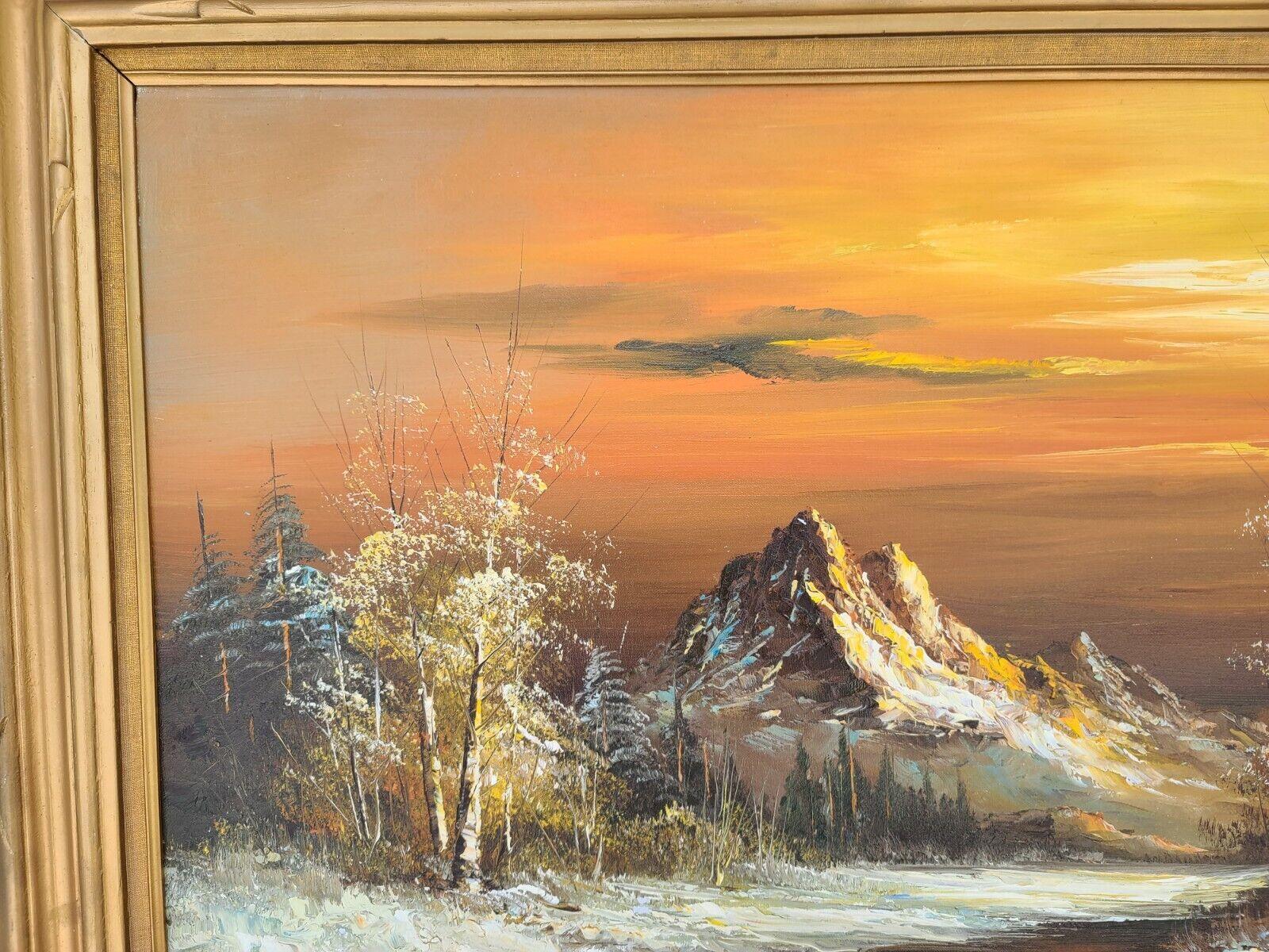 Peinture à l'huile originale de paysage vintage signée G Whitman en vente 2
