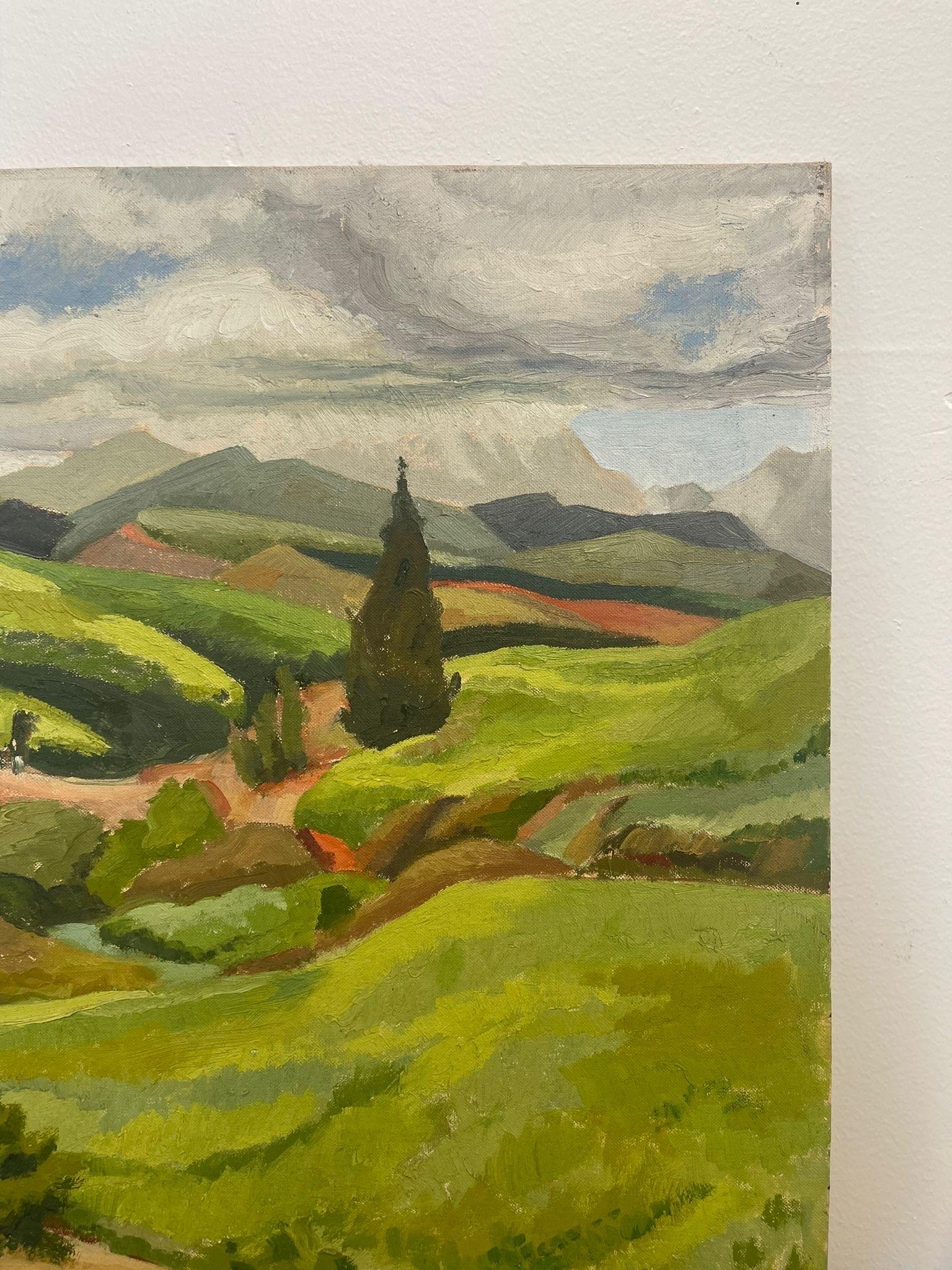 Vintage Original Signed Landscape Painting on Canvas. Circa 1954 In Good Condition For Sale In Seattle, WA