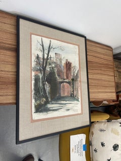 Vintage Original Signed Watercolor Painting Titled “ Hampton Court “