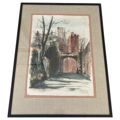Aquarelle originale signée intitulée Hampton Court