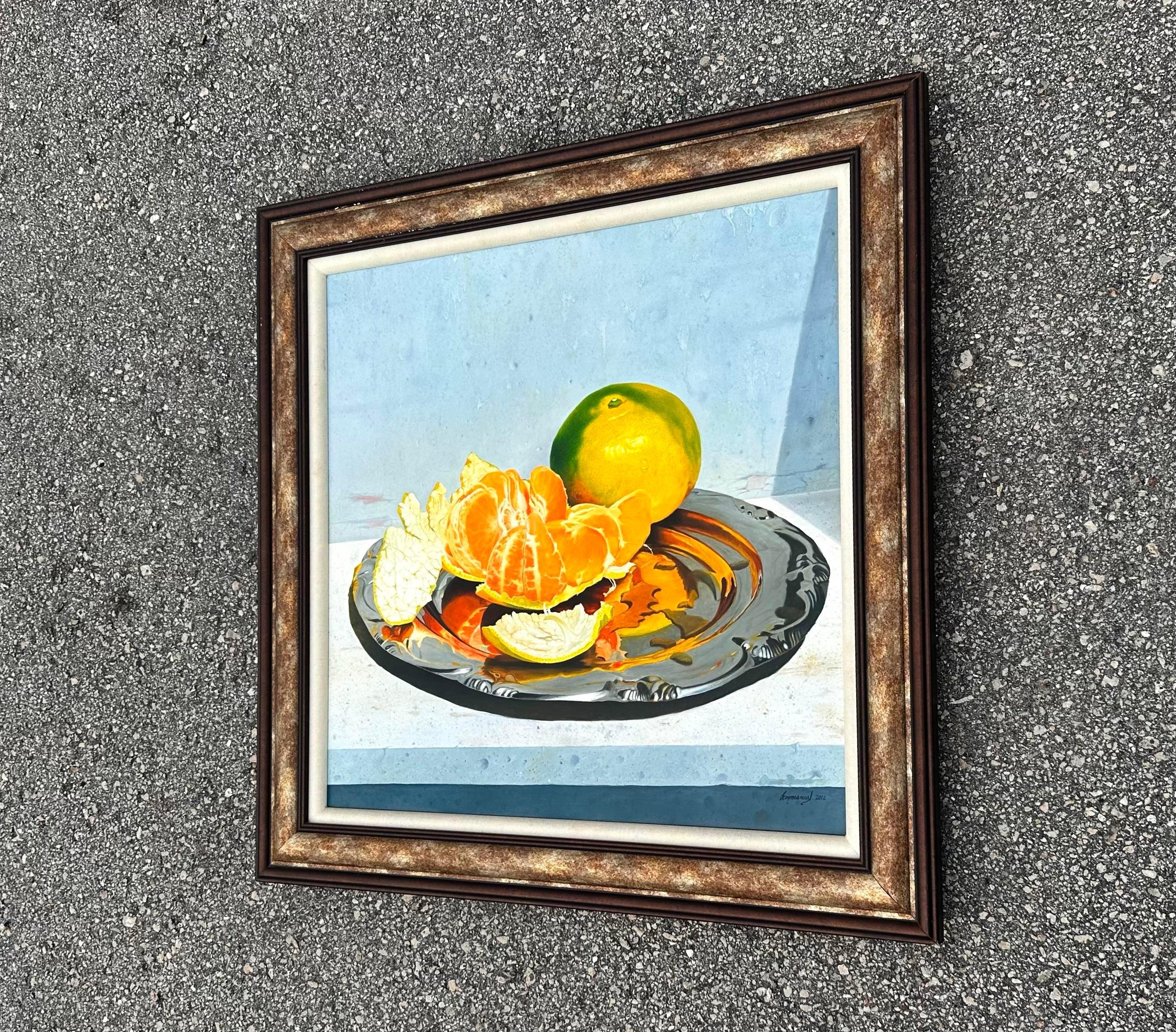 Vintage Original Stillleben Öl auf Leinwand im Zustand „Gut“ im Angebot in West Palm Beach, FL