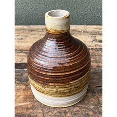 Vintage Original Striped Studio Pottery Vase