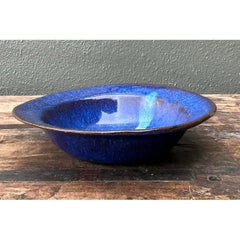 Vintage Original Studio Pottery Blue Bowl (bol bleu)