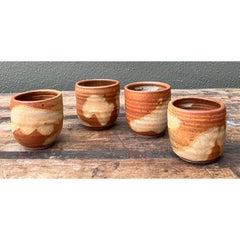 Vintage Original Studio Pottery Cups - Set of 4