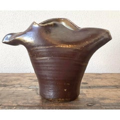Vintage Original Studio Pottery Fold Vase
