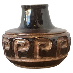 Vintage Original Studio Pottery Greek Key Vase