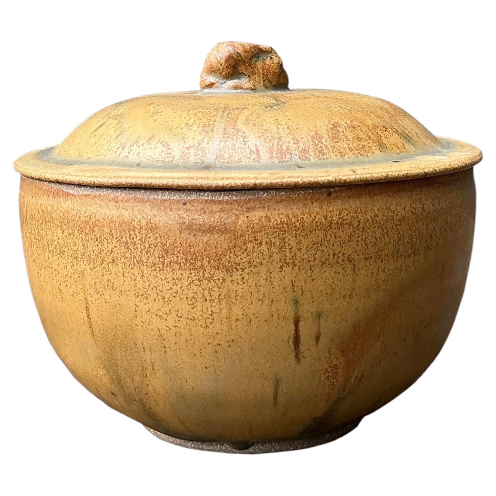 Vintage Original Studio Pottery Lidded Bowl