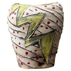 Vase Vintage Original Studio Pottery Lightning Bolt