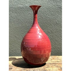 Vintage Original Studio Pottery Long Neck Vase