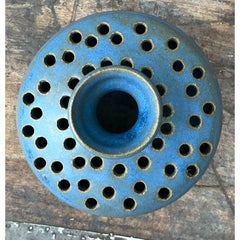 Vintage Original Studio Pottery Pierced Vase