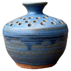 Vintage Original Studio Pottery Pierced Vase