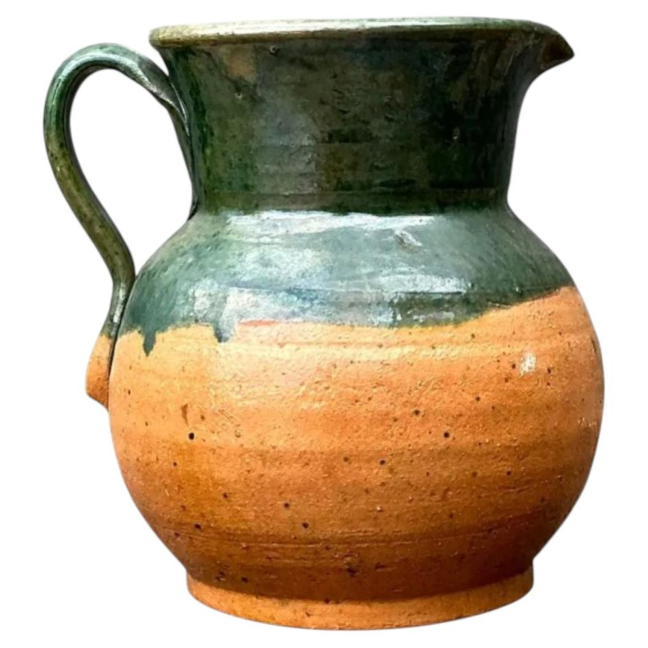 Vintage Original Studio Pottery Pitcher For Sale