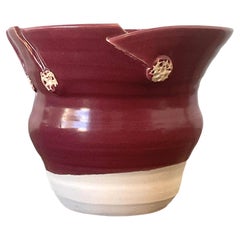 Vintage Original Studio Pottery Pleated Vase