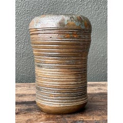 Vase côtelé Vintage Original Studio Pottery